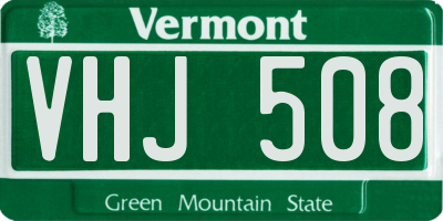 VT license plate VHJ508