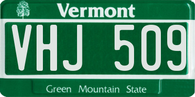 VT license plate VHJ509