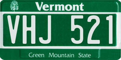 VT license plate VHJ521