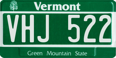 VT license plate VHJ522