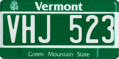 VT license plate VHJ523