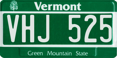 VT license plate VHJ525