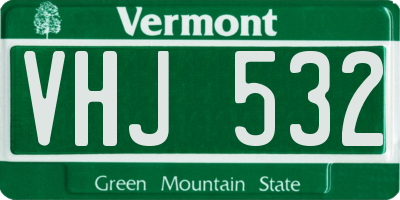 VT license plate VHJ532