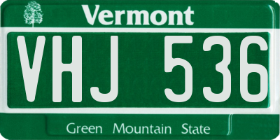 VT license plate VHJ536