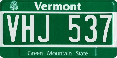 VT license plate VHJ537