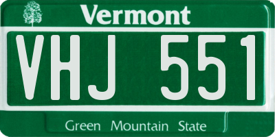 VT license plate VHJ551