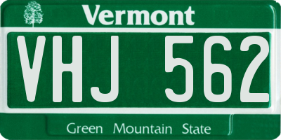 VT license plate VHJ562