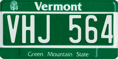 VT license plate VHJ564