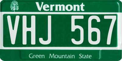 VT license plate VHJ567