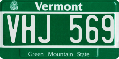 VT license plate VHJ569