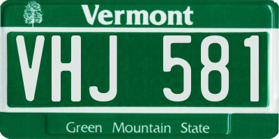 VT license plate VHJ581