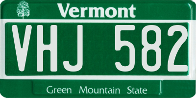 VT license plate VHJ582
