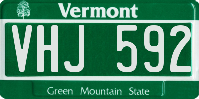 VT license plate VHJ592