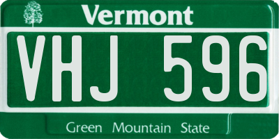 VT license plate VHJ596