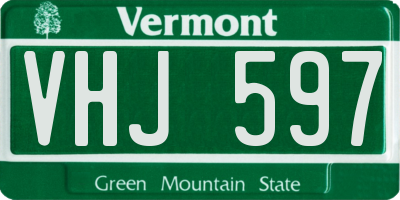 VT license plate VHJ597