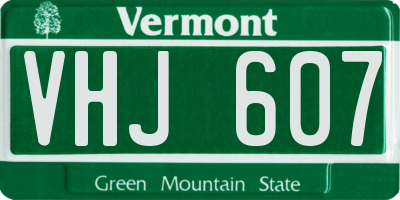 VT license plate VHJ607