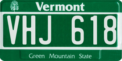 VT license plate VHJ618