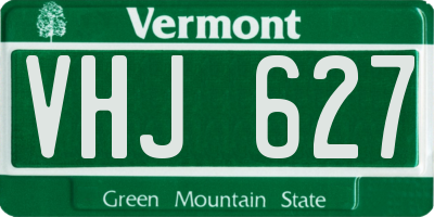 VT license plate VHJ627