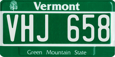 VT license plate VHJ658