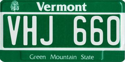 VT license plate VHJ660