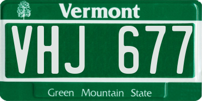 VT license plate VHJ677