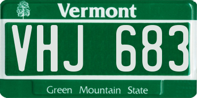 VT license plate VHJ683