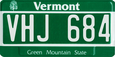 VT license plate VHJ684