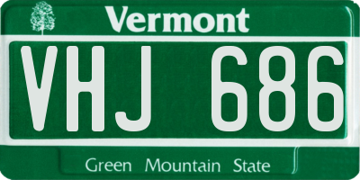 VT license plate VHJ686