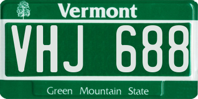 VT license plate VHJ688