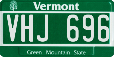 VT license plate VHJ696