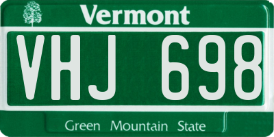 VT license plate VHJ698