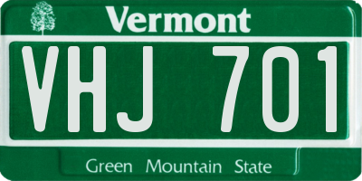 VT license plate VHJ701