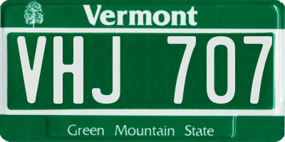 VT license plate VHJ707