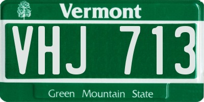 VT license plate VHJ713