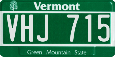 VT license plate VHJ715