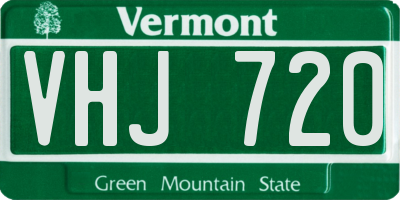 VT license plate VHJ720