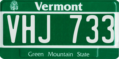 VT license plate VHJ733