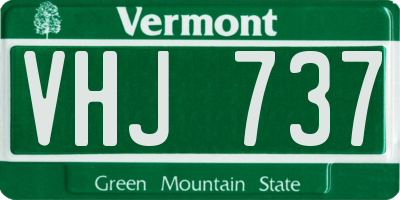VT license plate VHJ737