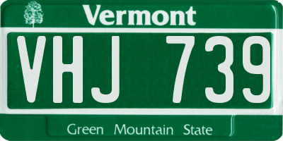 VT license plate VHJ739