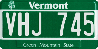 VT license plate VHJ745