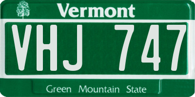 VT license plate VHJ747