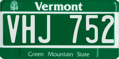 VT license plate VHJ752