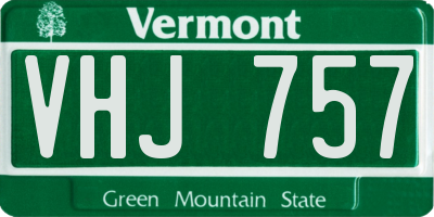 VT license plate VHJ757