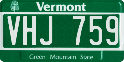 VT license plate VHJ759