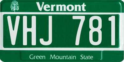 VT license plate VHJ781