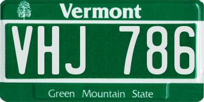 VT license plate VHJ786