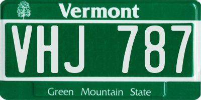 VT license plate VHJ787