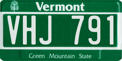 VT license plate VHJ791