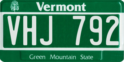 VT license plate VHJ792