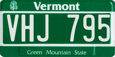 VT license plate VHJ795